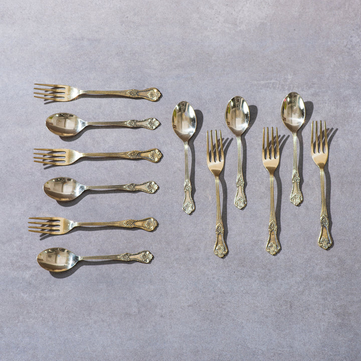 Gift Box of Cutlery (Engraved Brass Forks & Spoons)