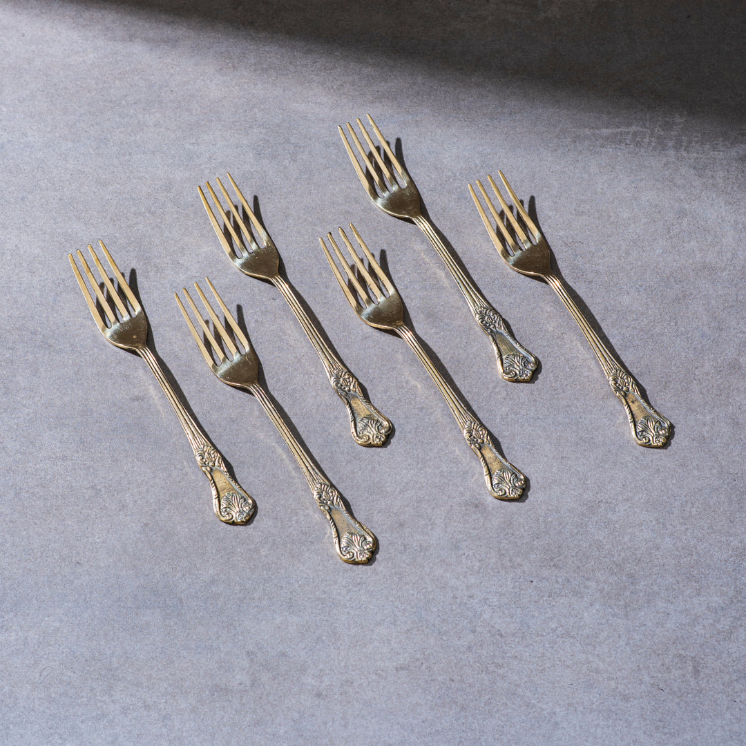 Gift Box of Cutlery (Engraved Brass Forks & Spoons)