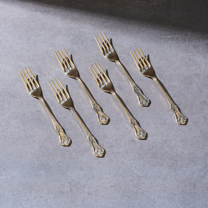 Gift Box of Cutlery (Engraved Brass Forks & Spoons)