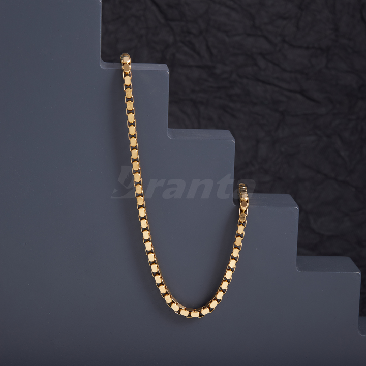 Gold Plated Italian Box Chain For Men (21 Inch)