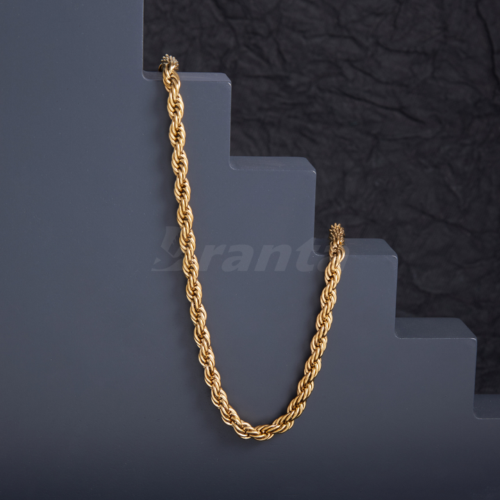 Gold Plated Rope Chain For Men (21.5 Inch)