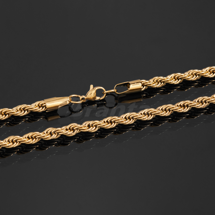 Gold Plated Rope Chain For Men (21.5 Inch)