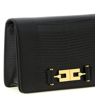 Elisabetta Franchi Lizard Print Crossbody Bag