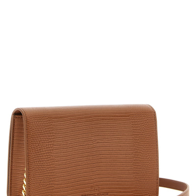 Elisabetta Franchi Lizard Print Crossbody Bag