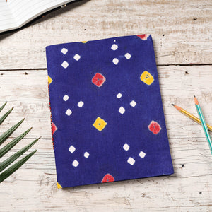 Blue - Bandhani Cover Handmade Paper Notebook (9 x 7 in)
