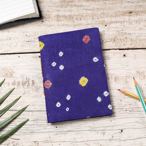 Blue - Bandhani Cover Handmade Paper Notebook (7 x 5 in)