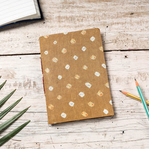 Brown - Bandhani Cover Handmade Paper Notebook (7 x 5 in)