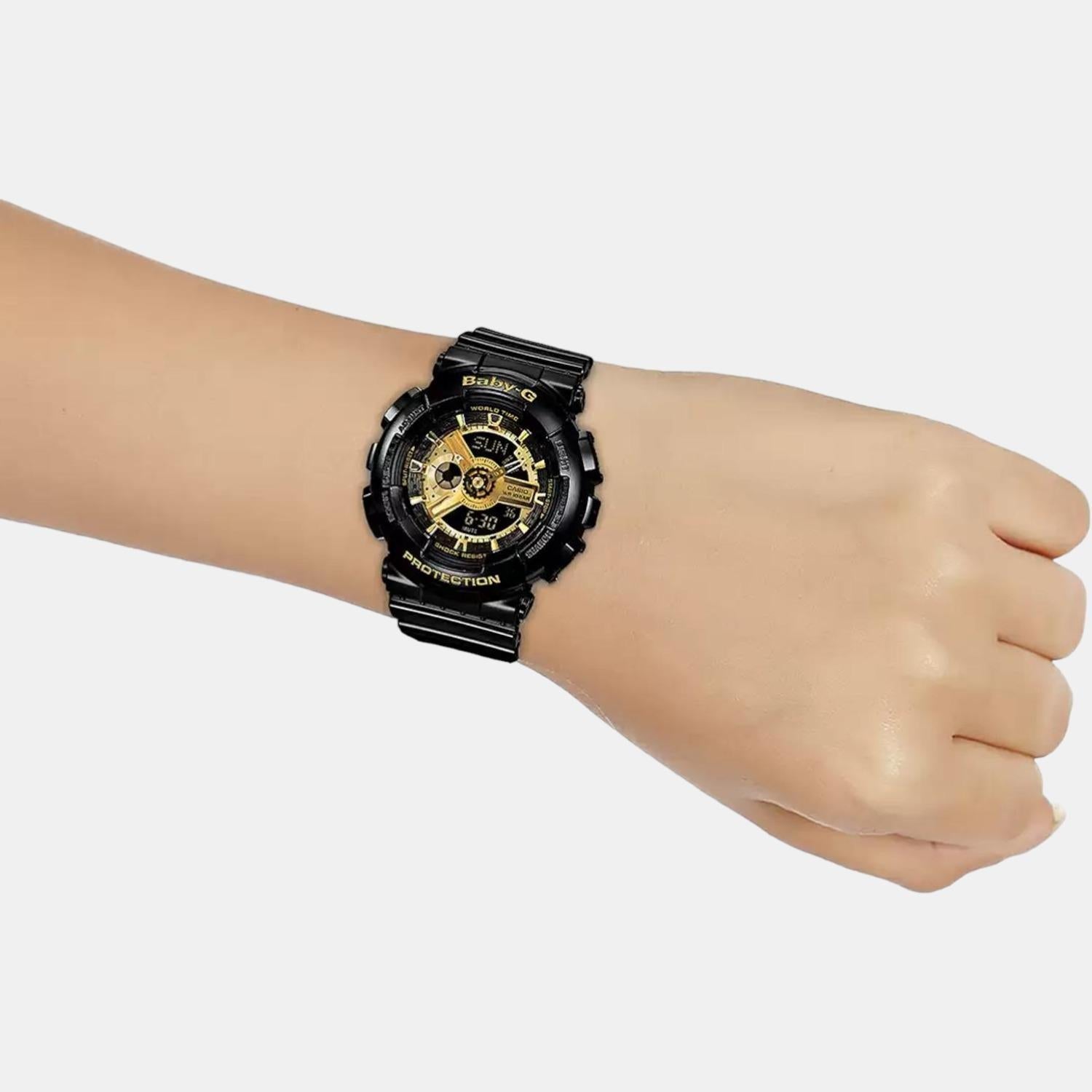 Baby-G Women Quartz Gold Dial Analog-Digital Resin Watch BX015