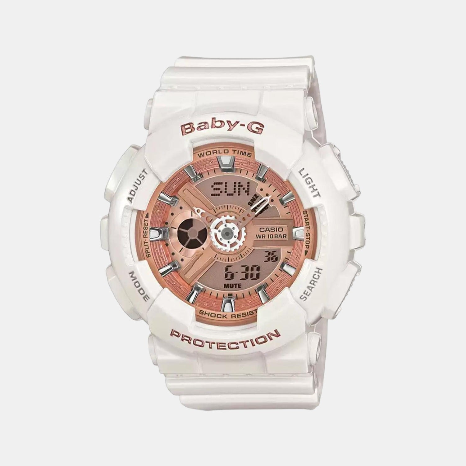 Baby-G Women Quartz Gold Dial Analog-Digital Resin Watch BX016