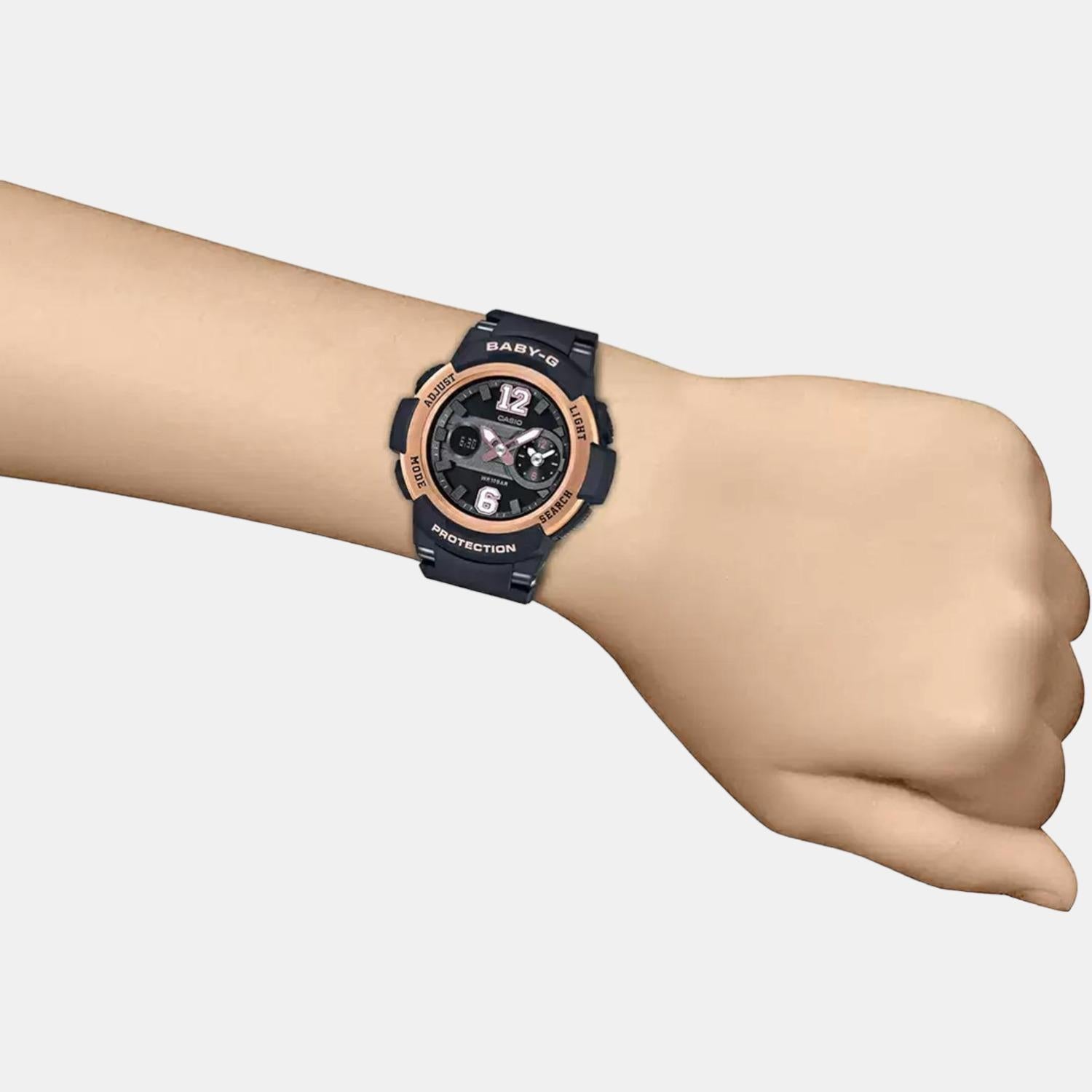 Baby-G Women Quartz Black Dial Analog-Digital Resin Watch BX045