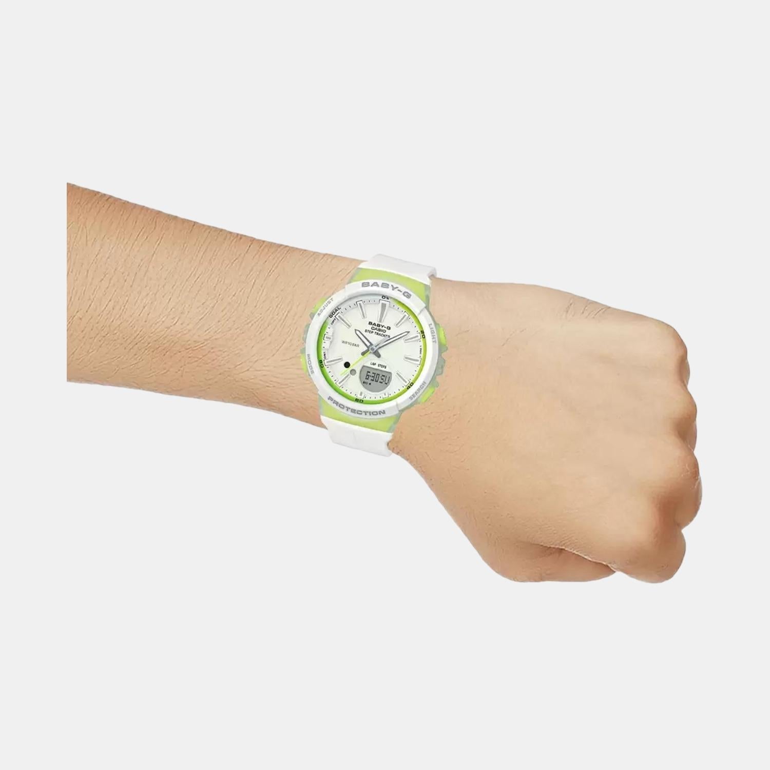 Baby-G Women Quartz White Dial Analog-Digital Resin Watch BX098