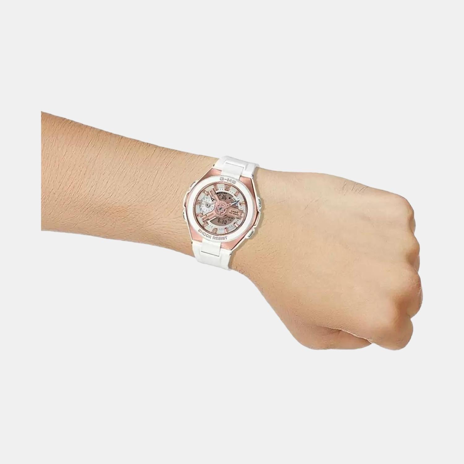 Baby-G Women Quartz White Dial Analog-Digital Resin Watch BX110