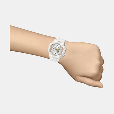 Baby-G Women Quartz White Dial Analog-Digital Resin Watch BX118