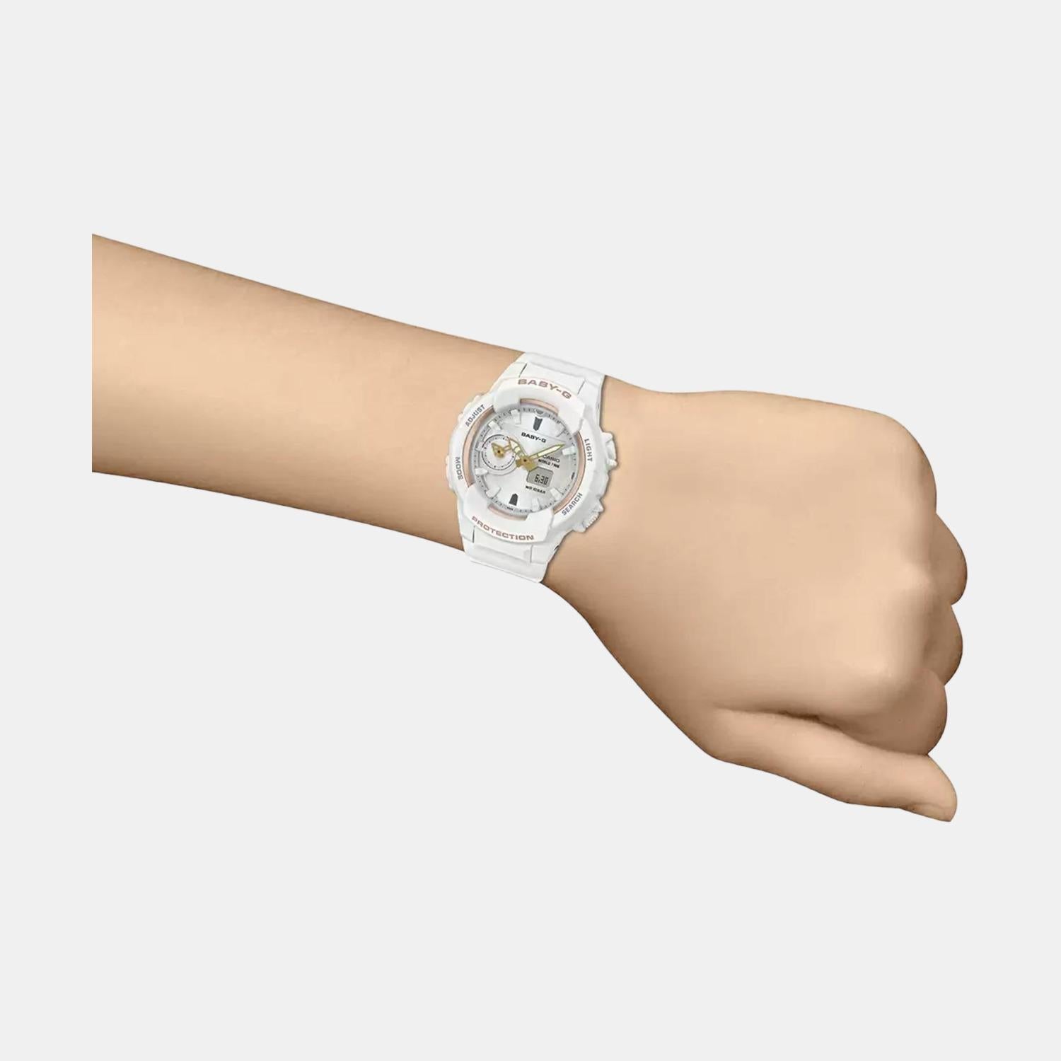 Baby-G Women Quartz White Dial Analog-Digital Resin Watch BX118