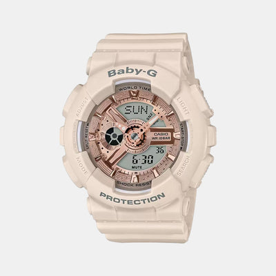 Baby-G Women Quartz Gold Dial Analog-Digital Resin Watch BX123