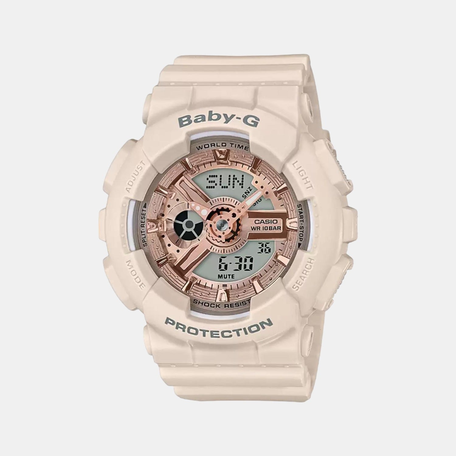 Baby-G Women Quartz Gold Dial Analog-Digital Resin Watch BX123