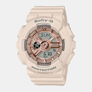 Baby-G Women Quartz Gold Dial Analog-Digital Resin Watch BX123