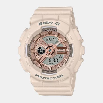 Baby-G Women Quartz Gold Dial Analog-Digital Resin Watch BX123