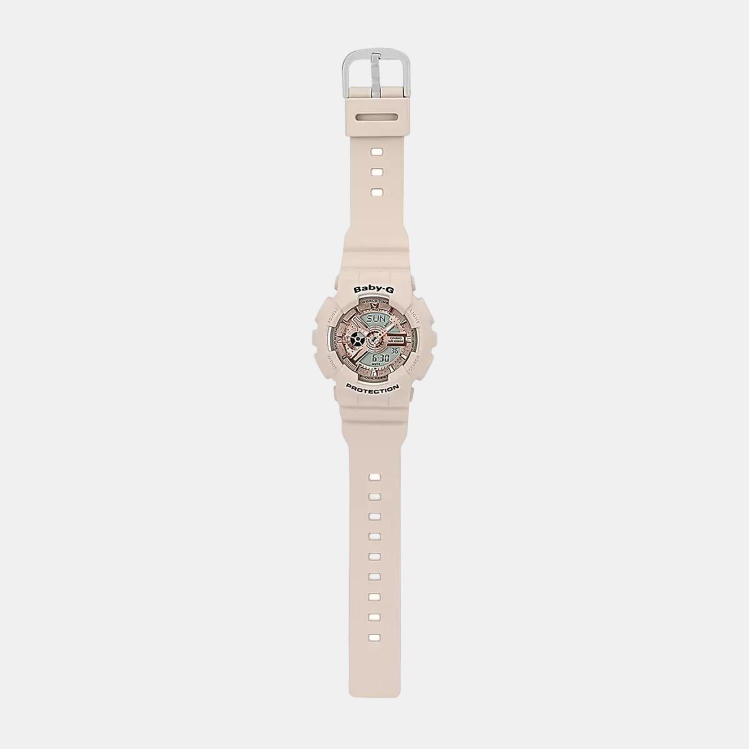Baby-G Women Quartz Gold Dial Analog-Digital Resin Watch BX123