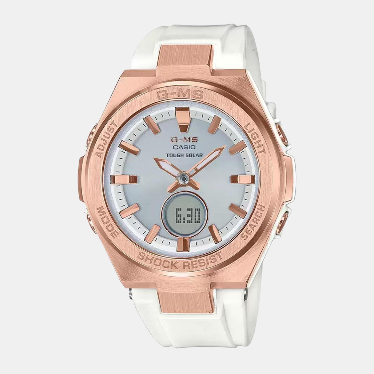 Baby-G Women Quartz White Dial Analog-Digital Resin Watch BX129