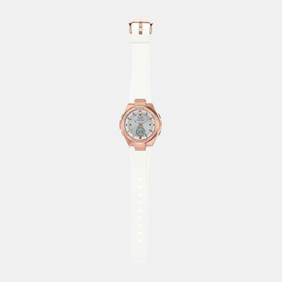Baby-G Women Quartz White Dial Analog-Digital Resin Watch BX129