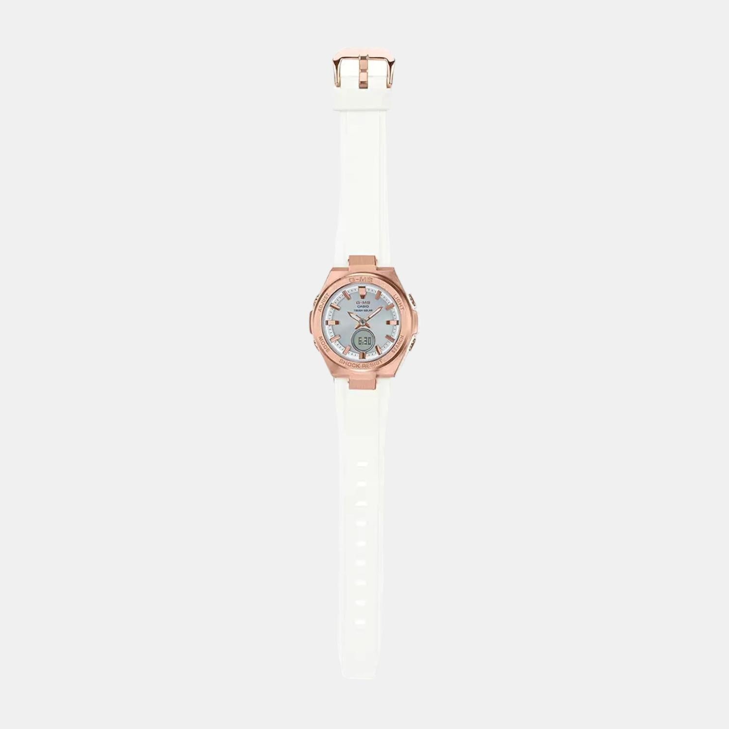 Baby-G Women Quartz White Dial Analog-Digital Resin Watch BX129