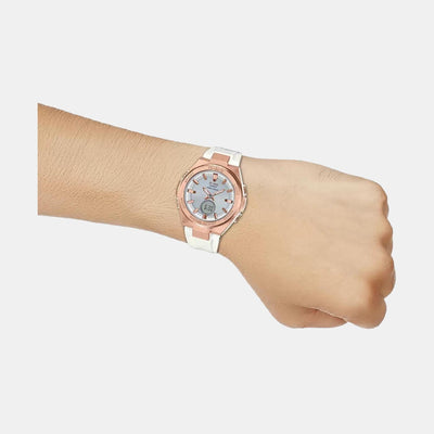 Baby-G Women Quartz White Dial Analog-Digital Resin Watch BX129