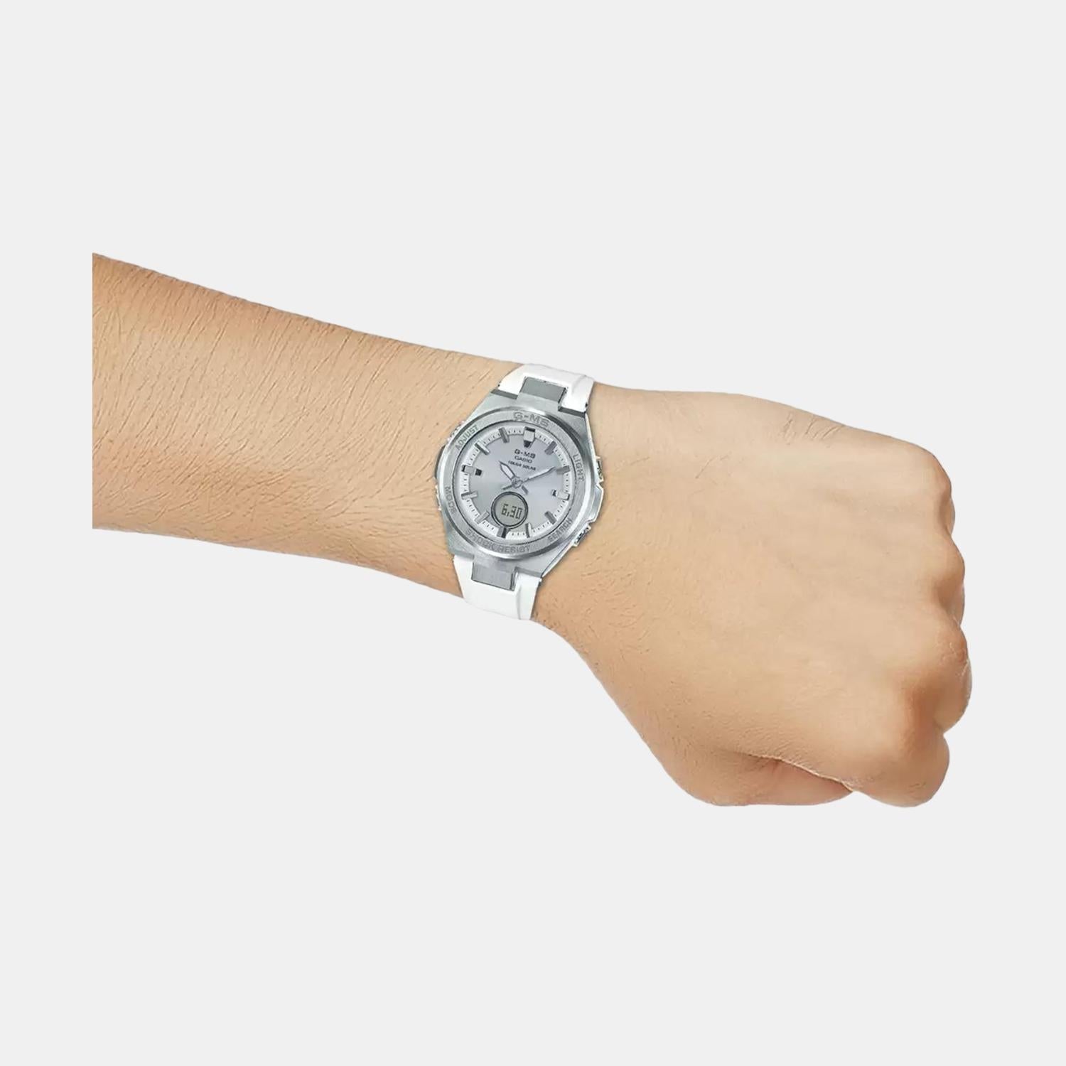 Baby-G Women Quartz Silver Dial Analog-Digital Stainless Steel Watch BX132