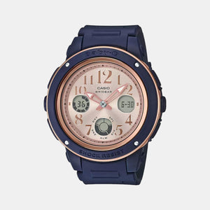 Baby-G Women Quartz Rose Gold Dial Analog-Digital Resin Watch BX136