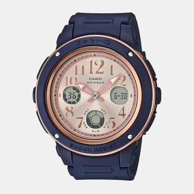 Baby-G Women Quartz Rose Gold Dial Analog-Digital Resin Watch BX136