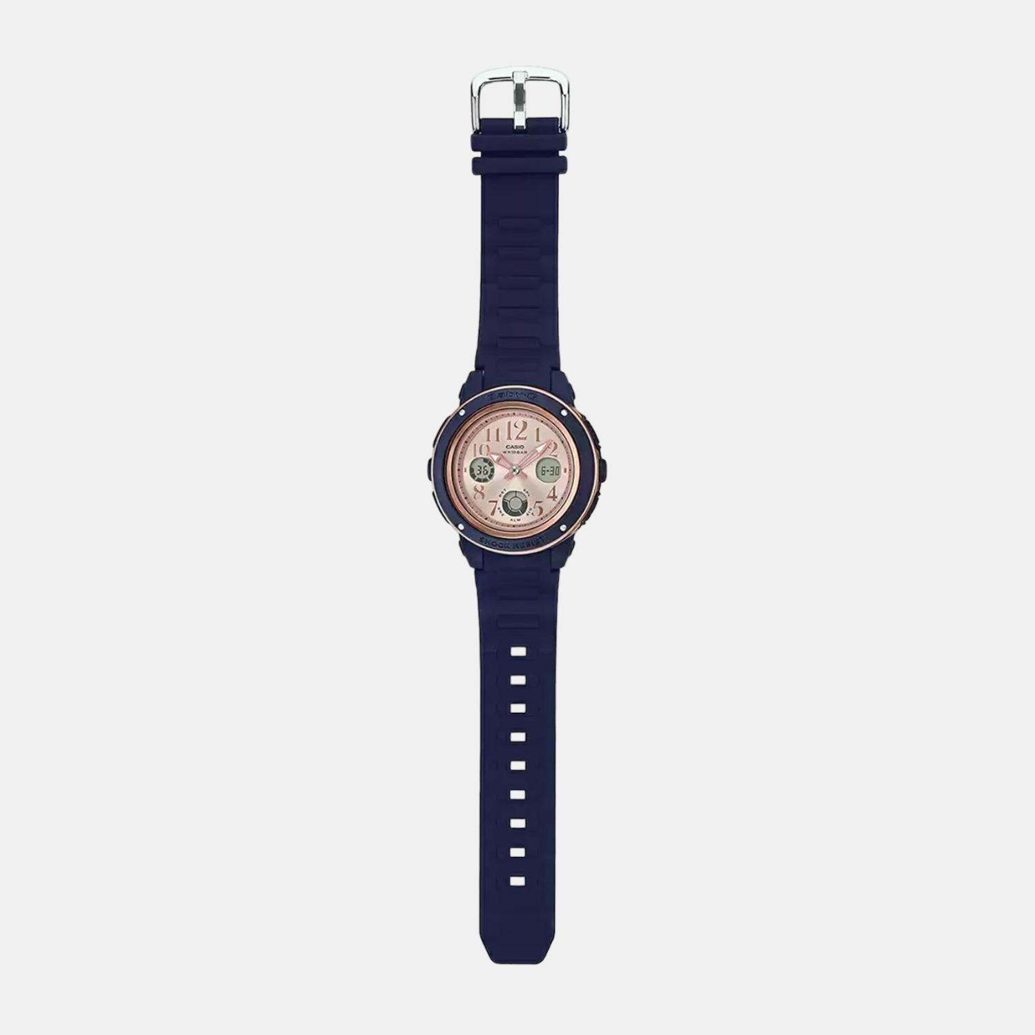 Baby-G Women Quartz Rose Gold Dial Analog-Digital Resin Watch BX136