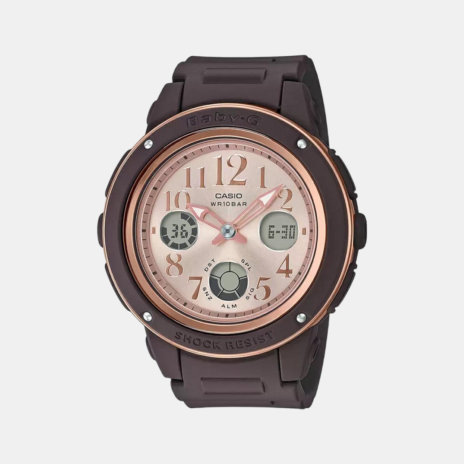 Baby-G Women Quartz Rose Gold Dial Analog-Digital Resin Watch BX138
