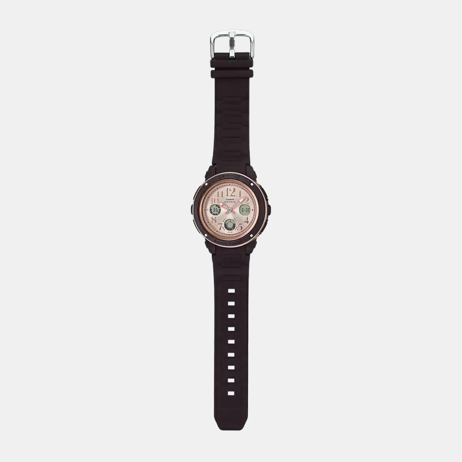Baby-G Women Quartz Rose Gold Dial Analog-Digital Resin Watch BX138