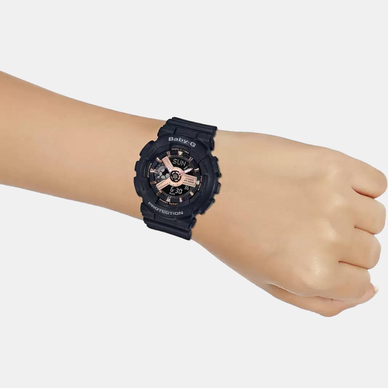 Baby-G Women Quartz Black Dial Analog-Digital Resin Watch BX157