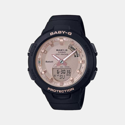 Baby-G Women Quartz Rose Gold Dial Analog-Digital Resin Watch BX163