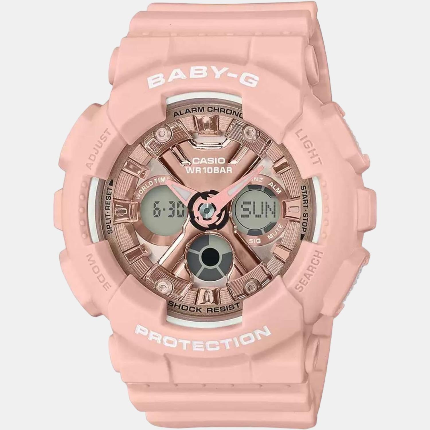 Baby-G Women Quartz Rose Gold Dial Analog-Digital Resin Watch BX167