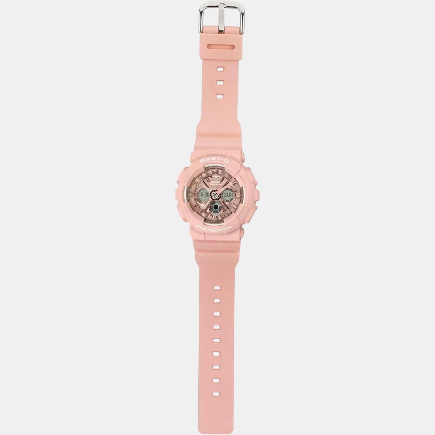 Baby-G Women Quartz Rose Gold Dial Analog-Digital Resin Watch BX167