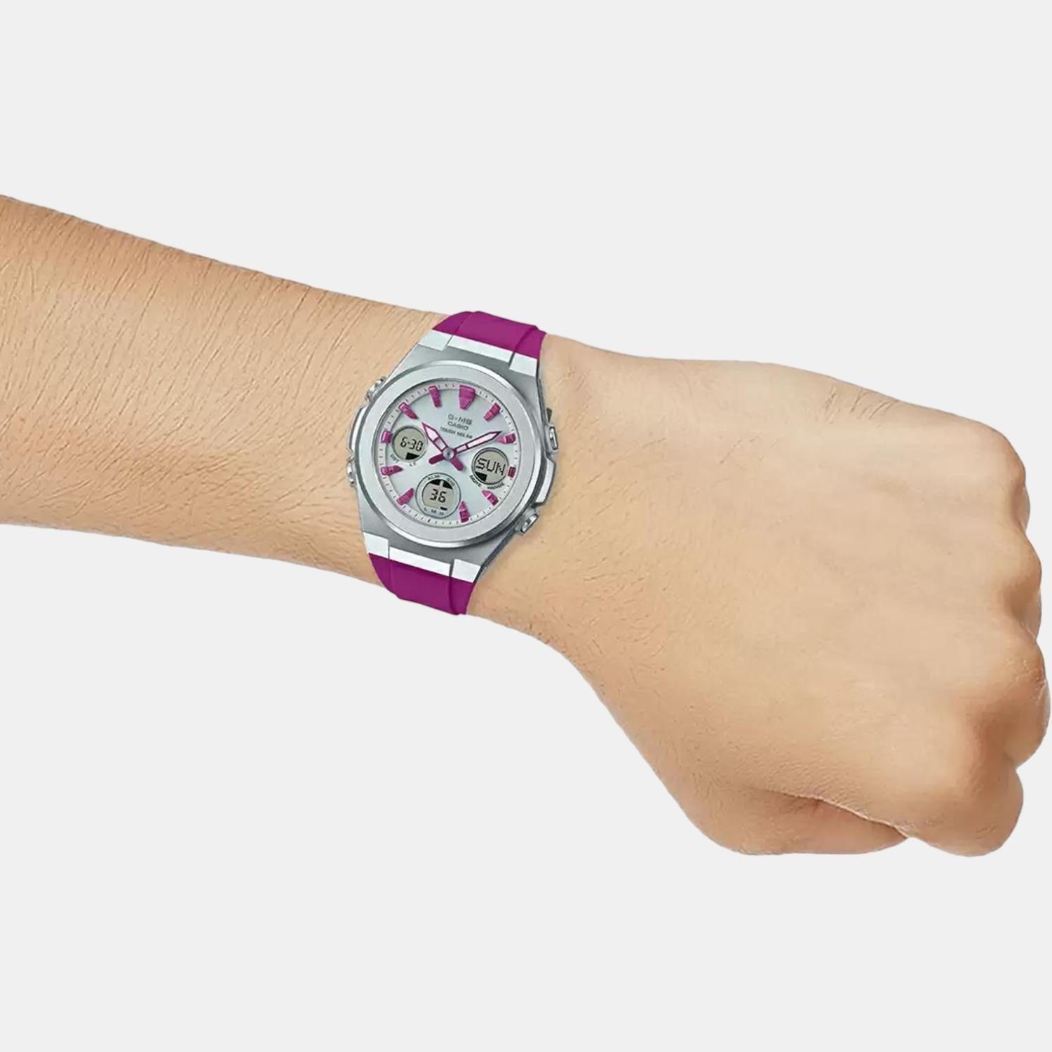 Baby-G Women Quartz Silver Dial Analog-Digital Resin Watch BX185