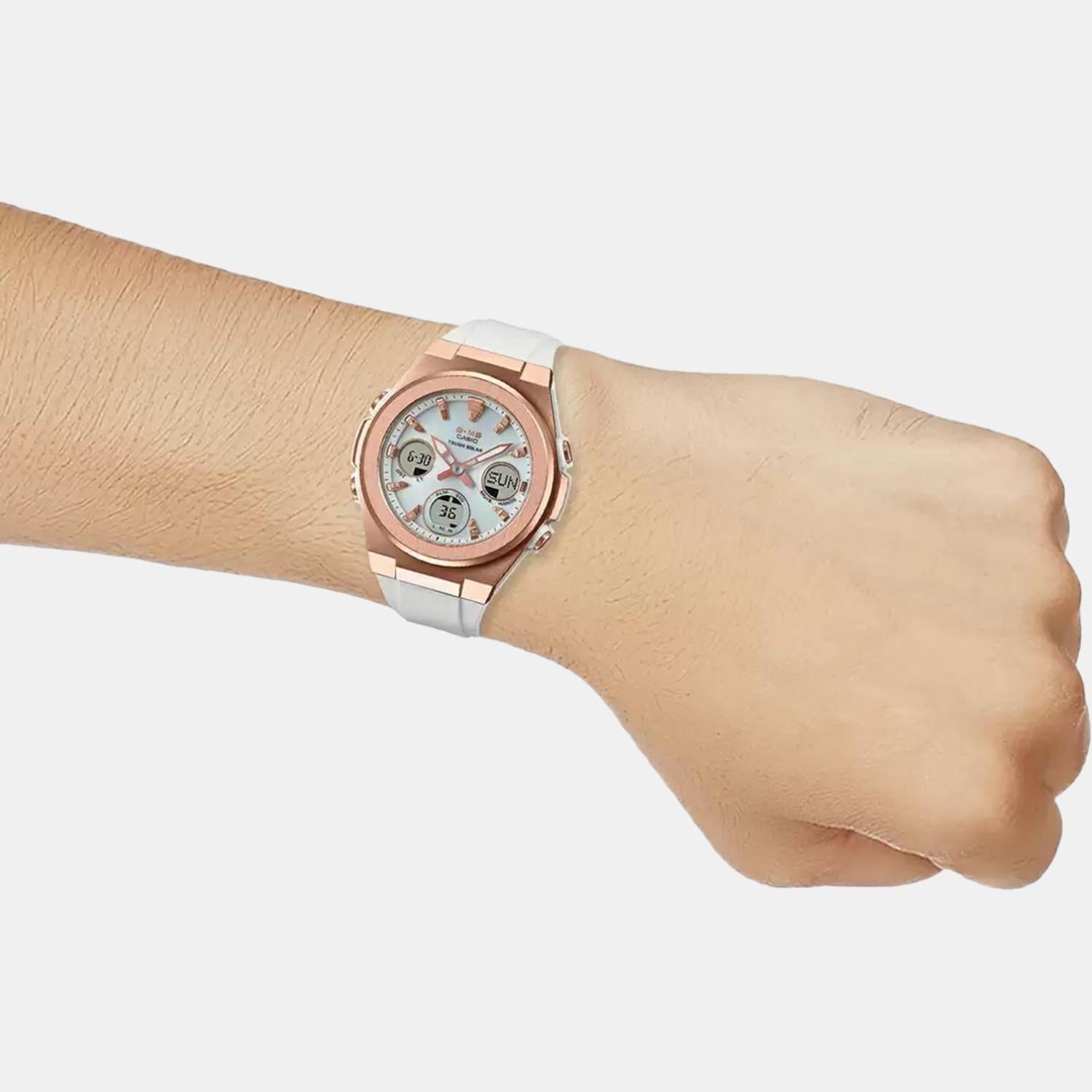 Baby-G Women Quartz Silver Dial Analog-Digital Resin Watch BX187