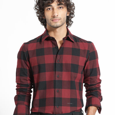 Rare Rabbit Men's Byre Multi Full Sleeves Checks Shirt