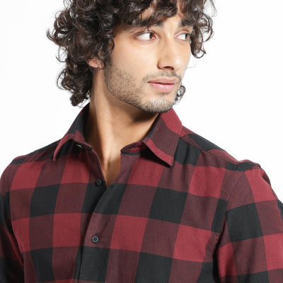 Rare Rabbit Men's Byre Multi Full Sleeves Checks Shirt