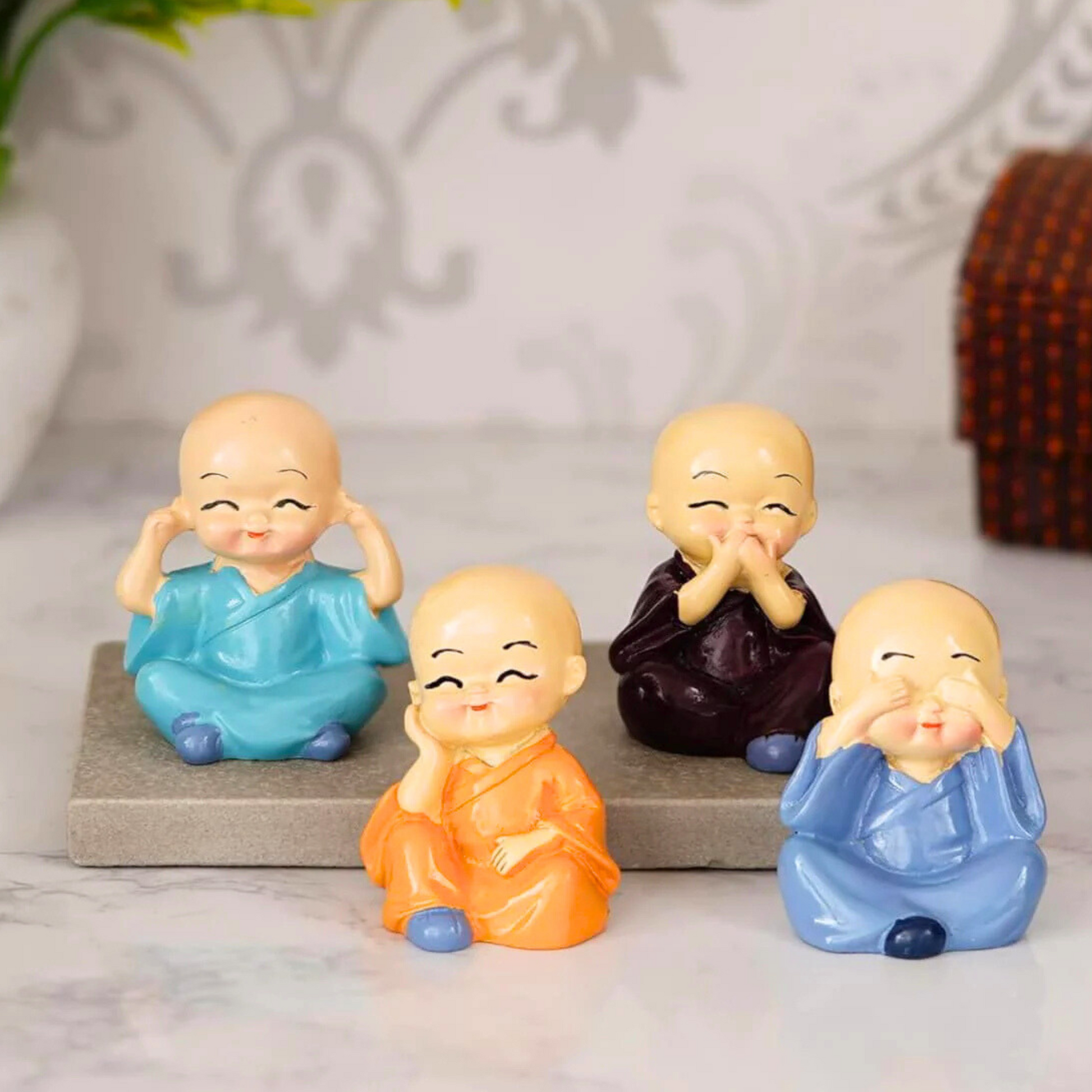 Baby Mini Monk Set of 4 Decorative Miniatures