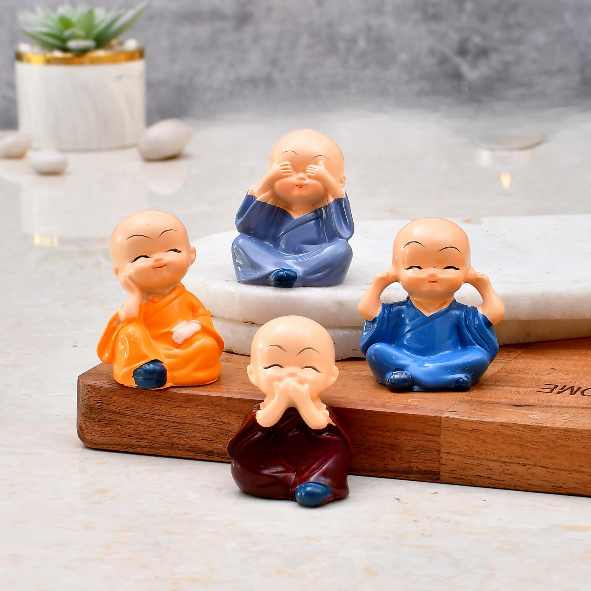 Baby Mini Monk Set of 4 Decorative Miniatures