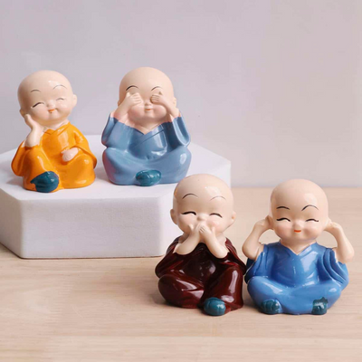 Baby Mini Monk Set of 4 Decorative Miniatures