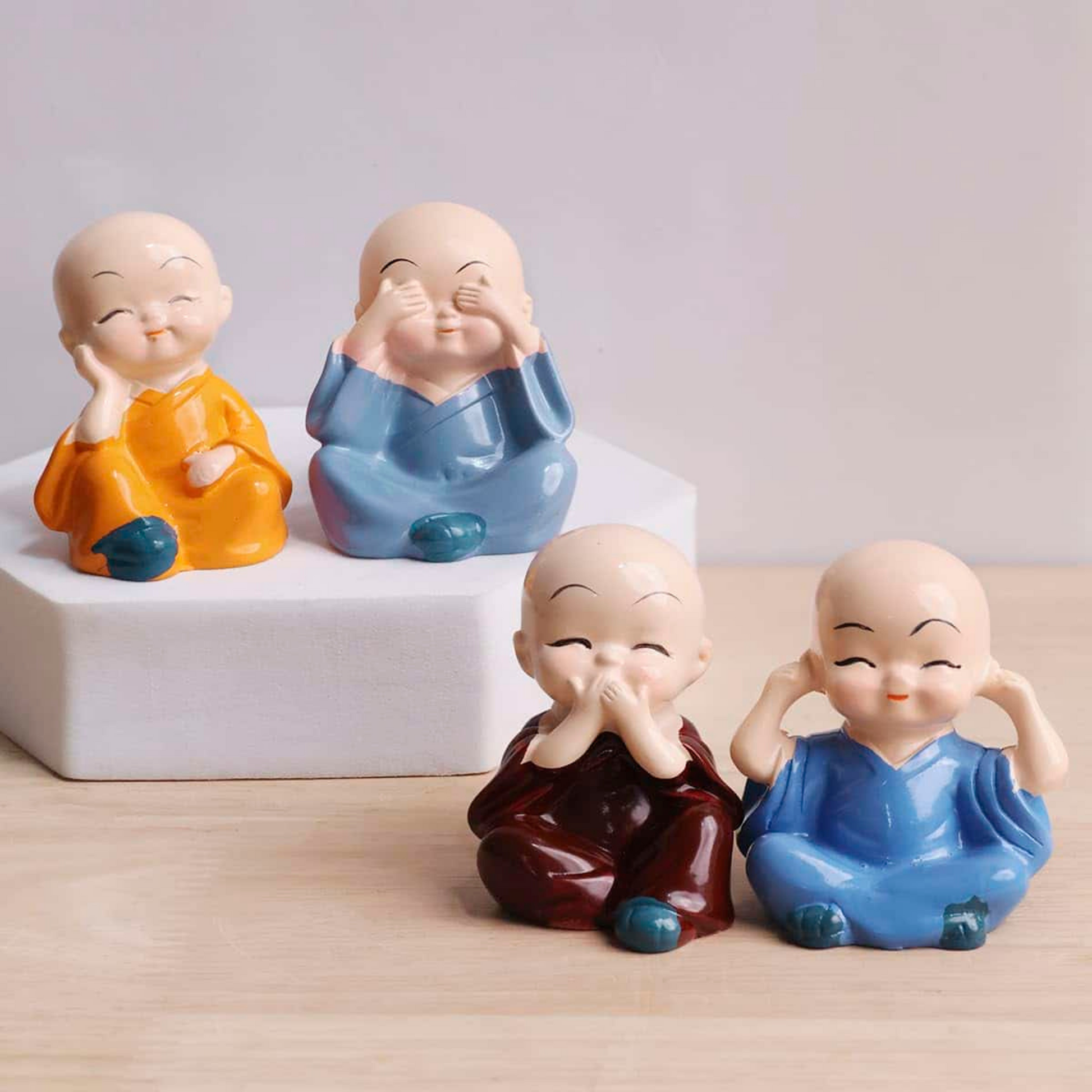 Baby Mini Monk Set of 4 Decorative Miniatures