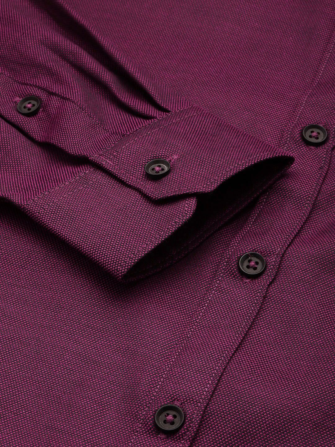 Men's Purple Slim Fit Solid Formal Shirt