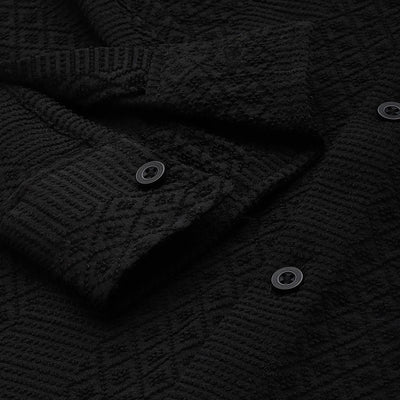 Men's Black Regular Fit Textured Resort Wear Shirt