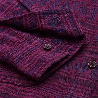Men's Pink Relaxed Fit Textured Resort Wear Shirt