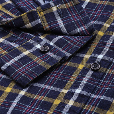 Men's Blue Slim Fit Checked Casual Shirt