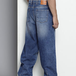 Men's Blue Skater Fit Solid Jeans